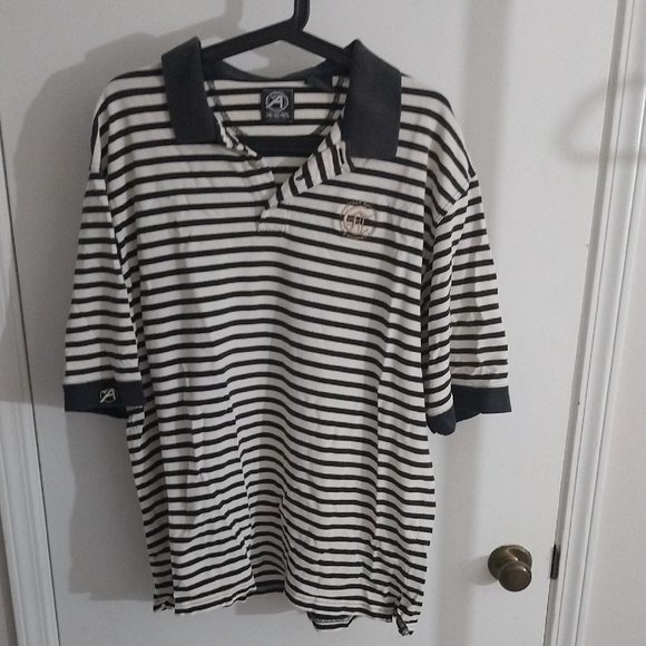 AHEAD Other - Striped Polo Shirt with Embroidered Logo